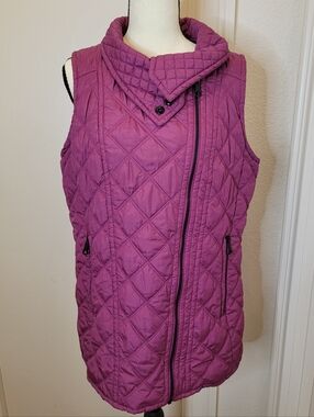 Marc New York Quilted Side Zip Purple Vest Sz XL